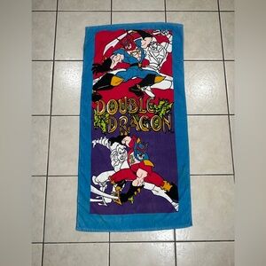 VTG Double Dragon Beach Towel 90s Collectible Promo Video Game Arcade Movie Rare